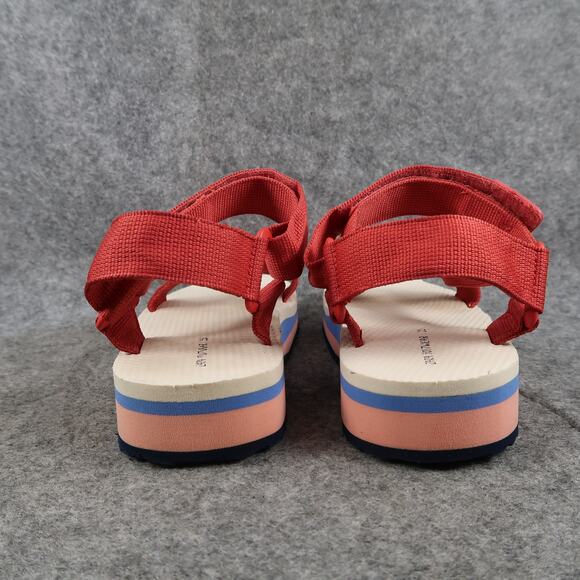 Zara Shoes Kids 33 Sport Sandals Platform Adjustable Straps Platform Red Pink - Picture 5 of 11
